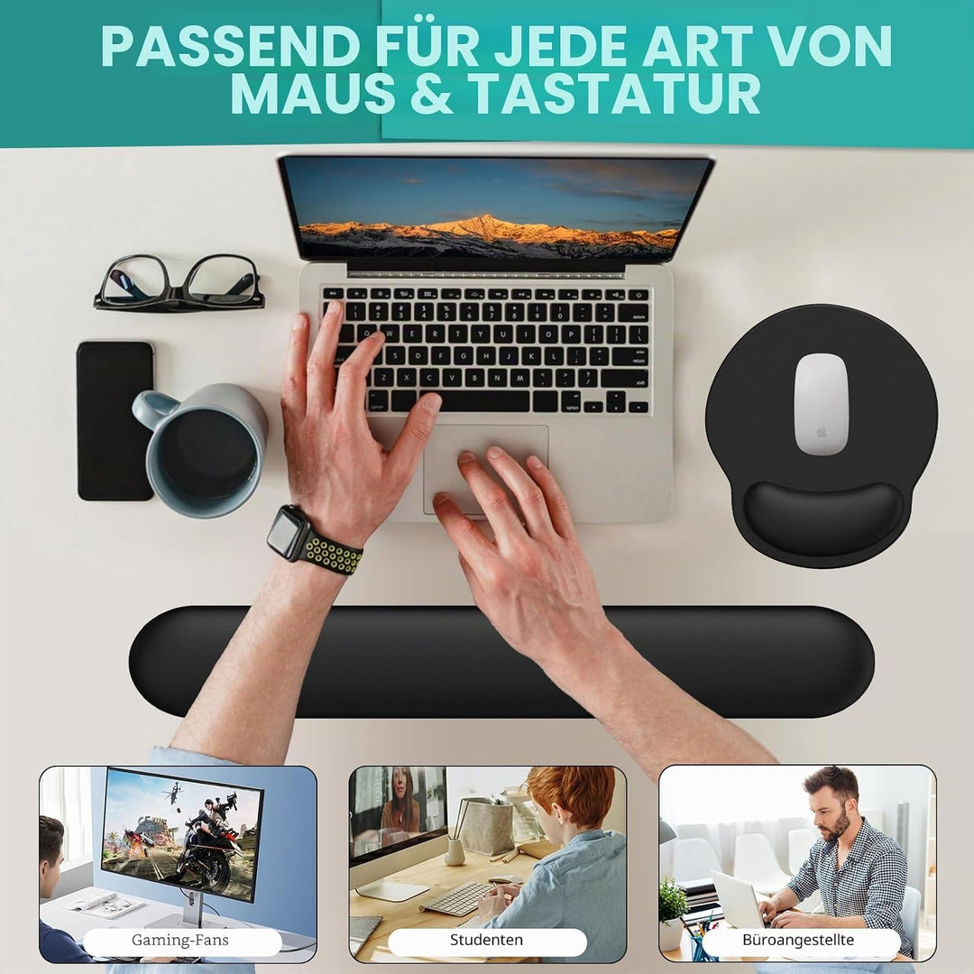 Giecy Mauspad mit handauflage und handballenauflage Tastatur, Ergonomisches Mouspad mit gelkissen &amp;