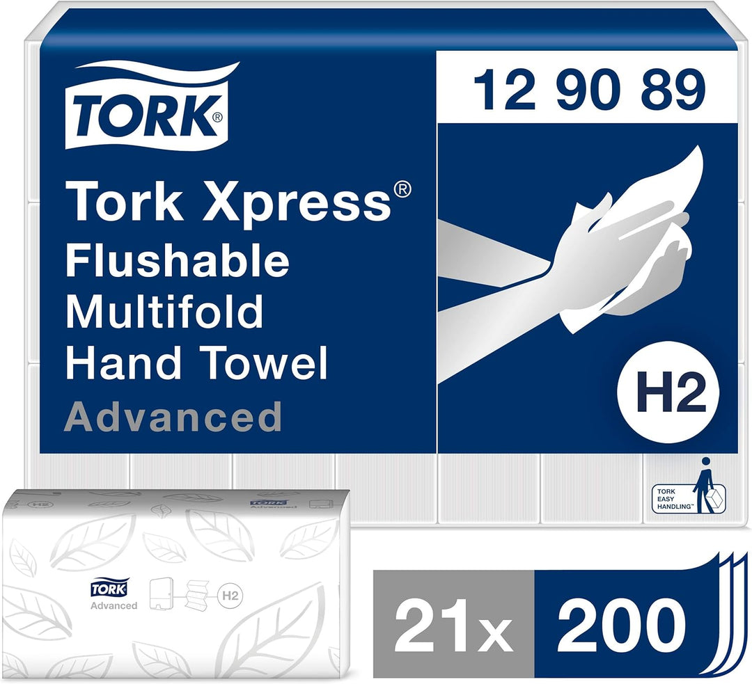 Tork Xpress weiche Multifold Papierhandtücher schnellauflösend 129089 - H2 Advanced Falthandtücher f