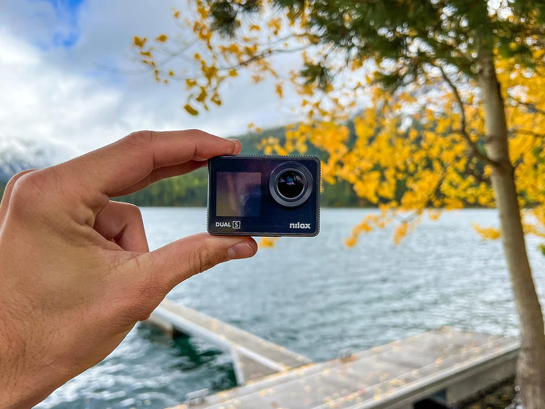 Nilox, Action Cam Dual S, Action-Kamera, Auflösung 4K/60fps, 170° Weitwinkel, Touchscreen hinten, wa