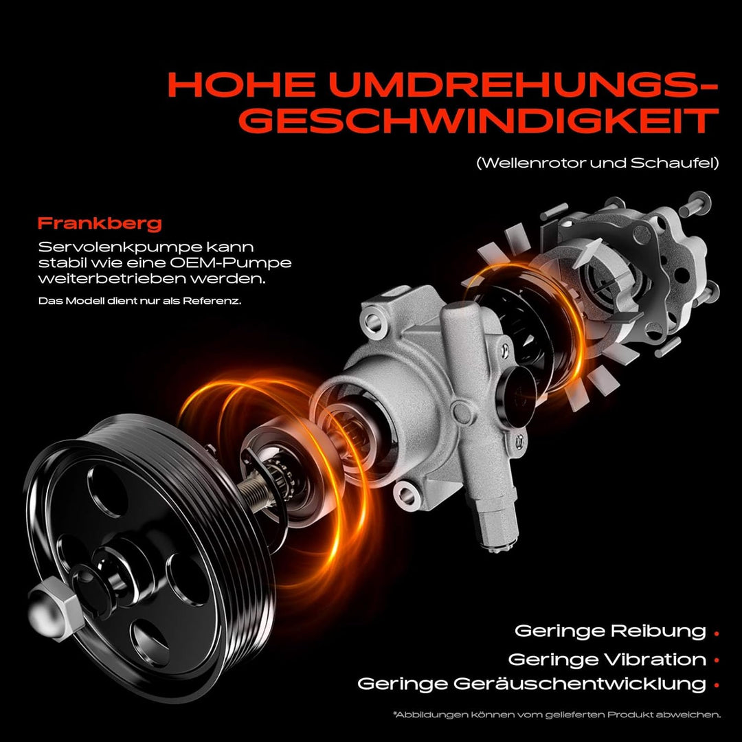 Frankberg Servopumpe Hydraulikpumpe Lenkung Mit Riemenscheiben Kompatibel mit Lancer VII CSA CTA CSW