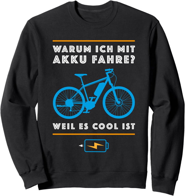 Lustige Elektrofahrrad Retro Outfit E-Fahrrad Sprüche E-Bike Sweatshirt