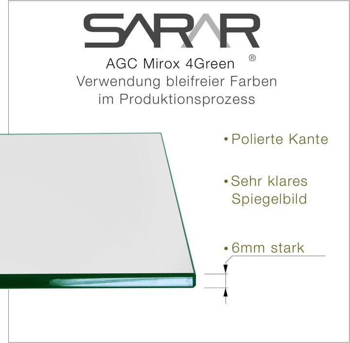 SARAR Badezimmerspiegel mit LED-Beleuchtung Bad 40x60 cm Made in Germany Designo MA2110 eckiger Wand
