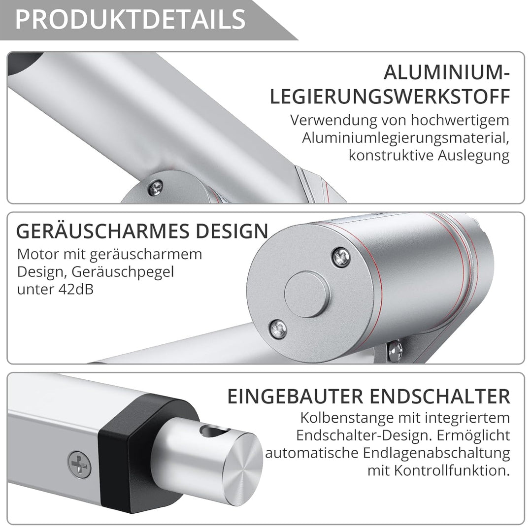 Justech Linearmotor Verstellantrieb Toröffner Linear Actuator Motor 12v DC 750N 100mm Lineartechnik