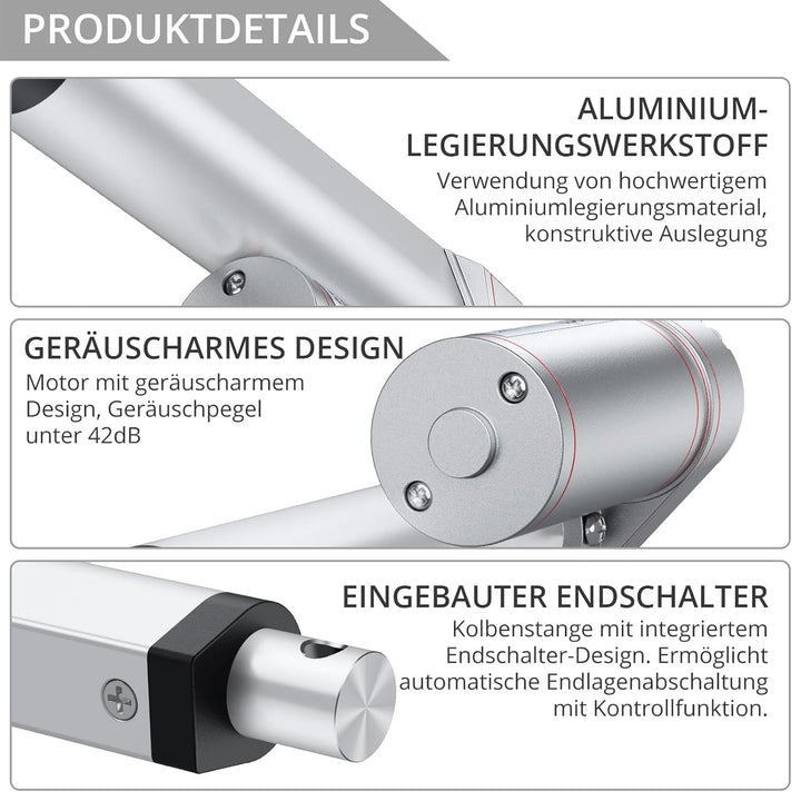 Justech Linearmotor Verstellantrieb Toröffner Linear Actuator Motor 12v DC 750N 100mm Lineartechnik