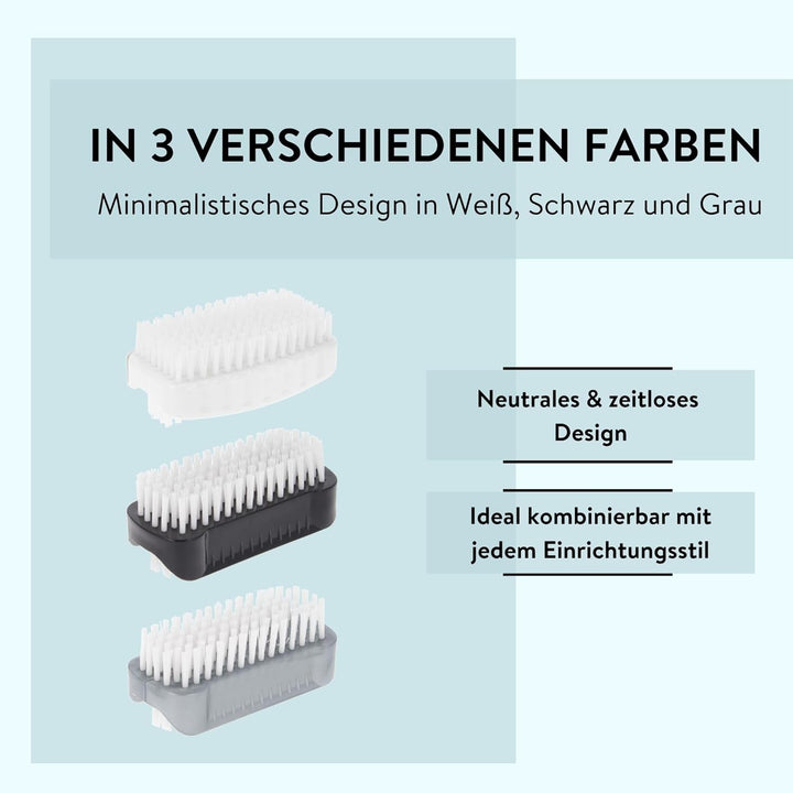 PARSA Beauty Doppelseitige Handbürste Nagelbürste – Nail Brush im Set (10 Stück Weiss) – Handwaschbü