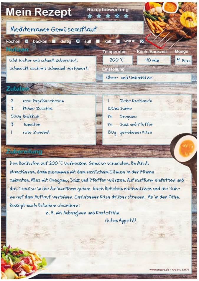 PRICARO Rezeptordner mit Rezeptblock "Farmhouse", A4