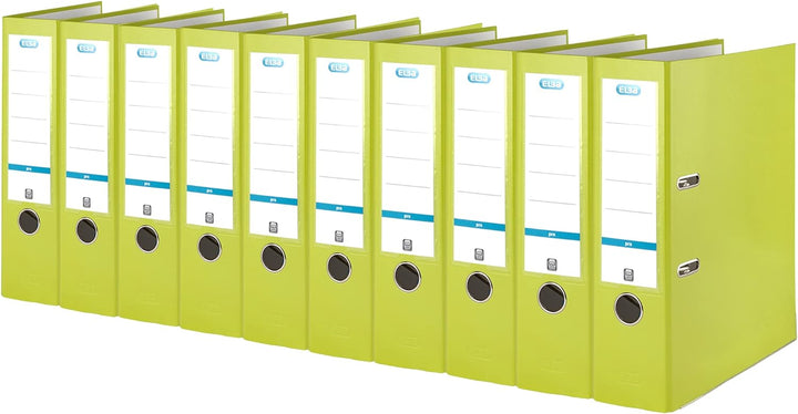 Elba Ordner A4, Smart Pro, 8 cm breit, Kunststoff aussen, hellgrün, 10 Stück hellgrün A4, breit, hel