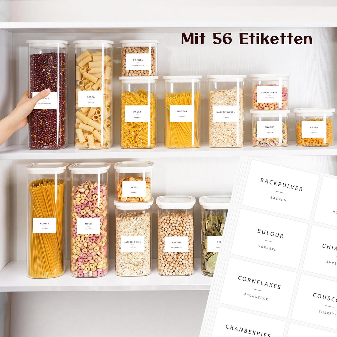 Vorratsgläser mit Deckel (2 x 2300 ml) – Vorratsdosen Glas mit Deckel, luftdicht & mottensicher | ec