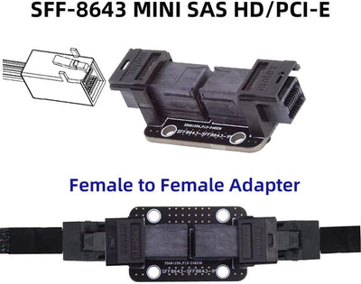 NFHK PCI-Express 4.0 Mini SAS HD SFF-8643 Female auf SFF-8643 Female PCBA Coupler Adapter Extender