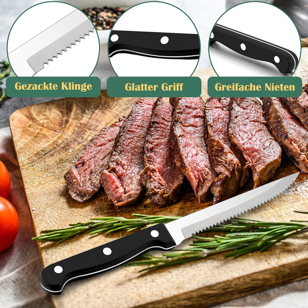 Besteck Set 6 Personen, HaWare 36-teilig Besteck Set mit Steakmesser, Edelstahl Besteckset mit Messe