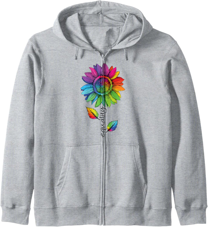 LGBTQ Regenbogen Sonnenblume Gay Pride Gleichheit Blume Kapuzenjacke