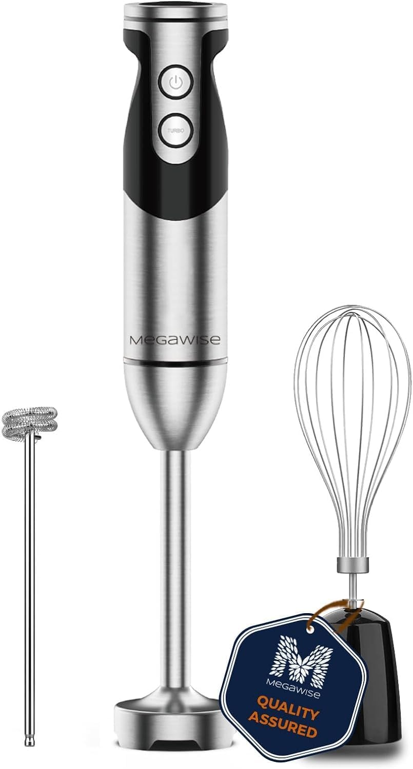 Megawise Hochleistungs-Stabmixer – 400 W maximale Leistung mit vielseitigen 3-in-1-Aufsätzen (Mixsta