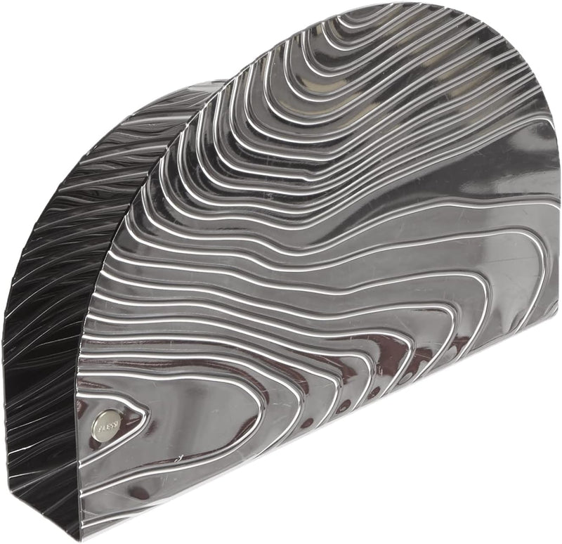 Alessi Veneer PU08 - Design Serviettenhalter, tragbar aus 18/10 Stahl mit geprägtem Dekor