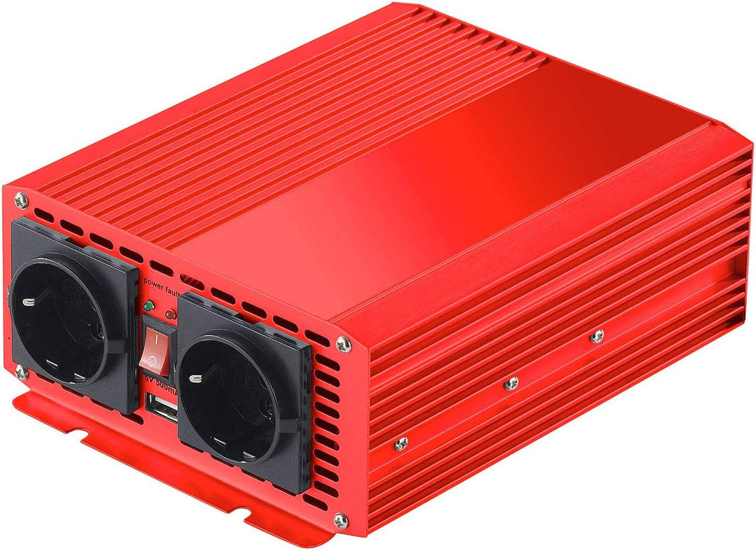 revolt Stromwandler: 700W-Kfz-Spannungswandler auf 2X 230V, USB, 1.400W Spitzenlast (Sinus Spannungs