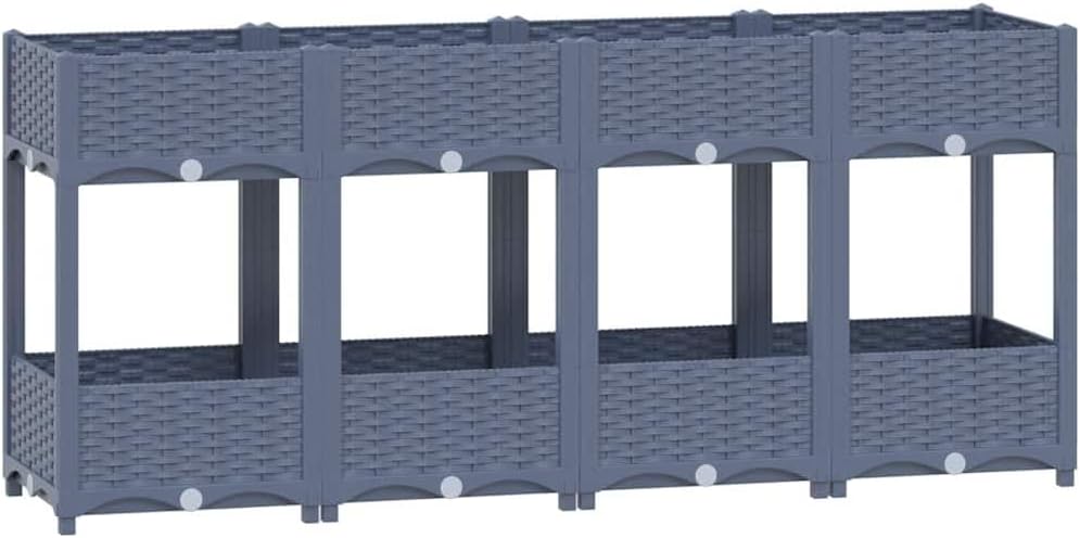 vidaXL Hochbeet Blumenkasten Gartenbeet Pflanzkasten Gemüsebeet Pflanzbeet Frühbeet Blumenbeet Pflan