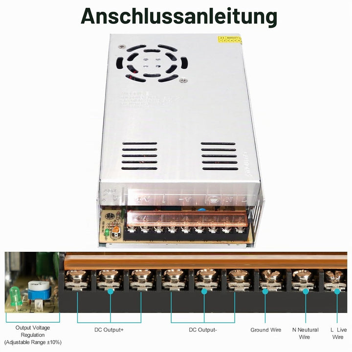 12V 30A Netzteil Schalt 120V DC 360W Transformator fur 3D Drucker, CCTV, LED Beleuchtung und Industr