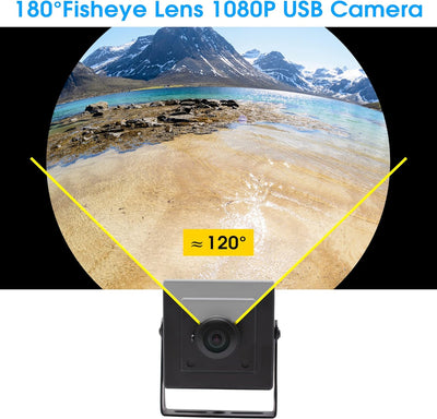 ELP 180 Grad Fisheye Objektiv Weitwinkel 1080P Mini Box Webcam USBFHD01M-BL180 USB Videokamera mit F