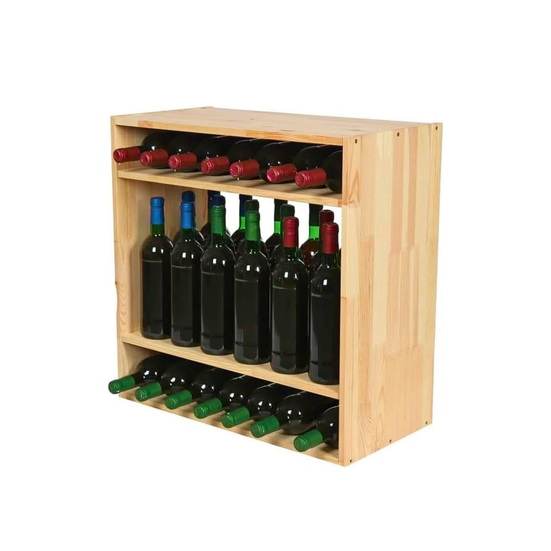 PROREGAL Modulares Weinregal VINCELLAR MOD | HxBxT 60x60x30cm | Standflaschen Modul für 32 Flaschen