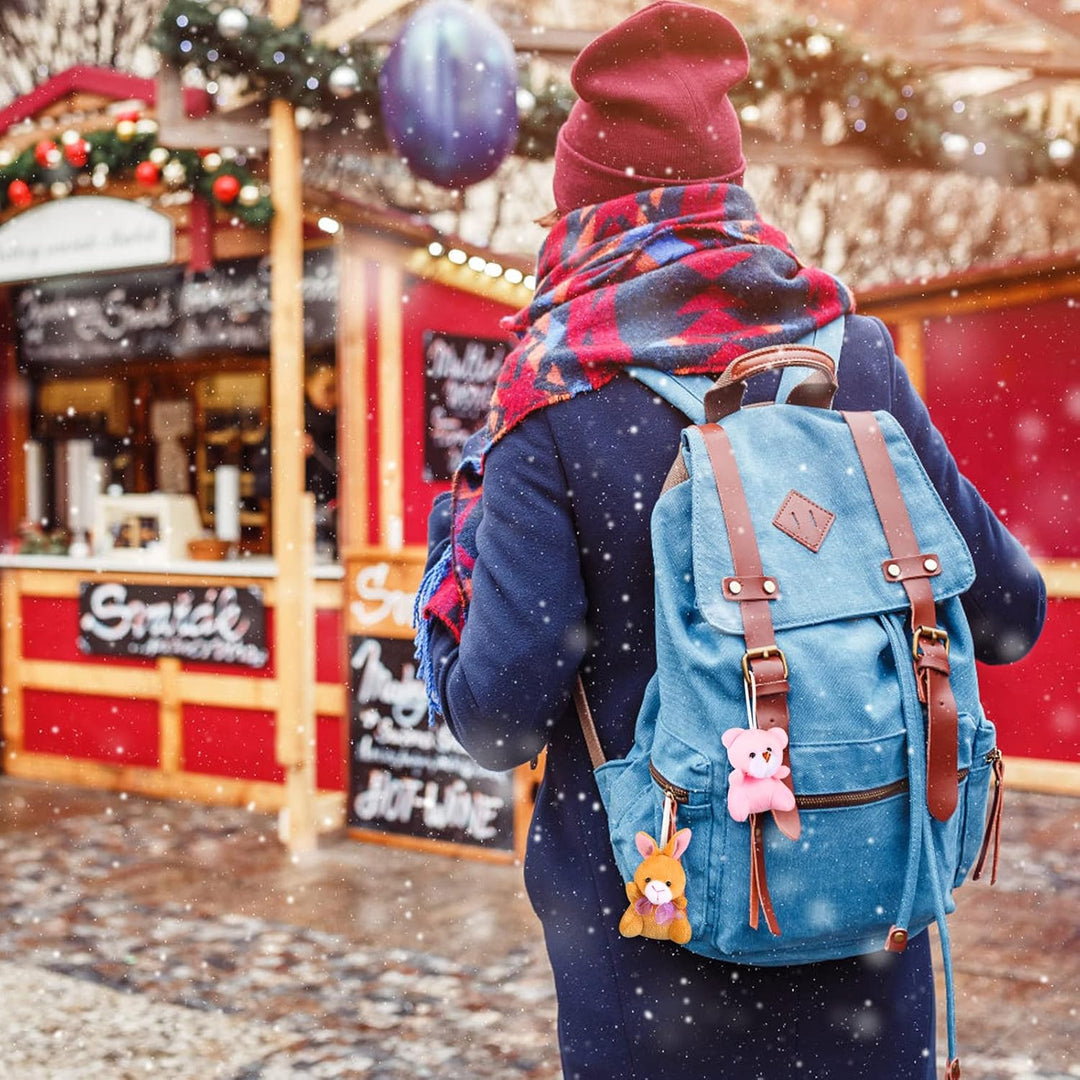 Adventskalender 2025 mit 24 Stück plüschtier Schlüsselanhänger Kleine Geschenke für Kinder Weihnacht