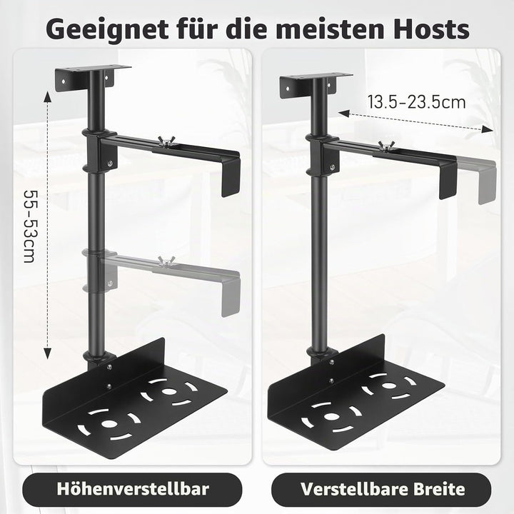 PC Halterung Unter Schreibtisch,PC Halterung,Einstellbare Höhe 50–530 Mm,Breite 135–225 Mm,Bis Zu 35