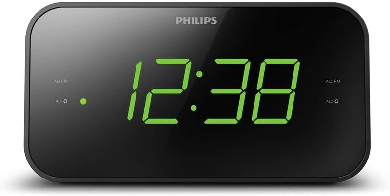 Philips Audio TAR3306 Wecker mit Radio und grossem Display, Doppelalarm, Sleep Timer & Schlummerfunk