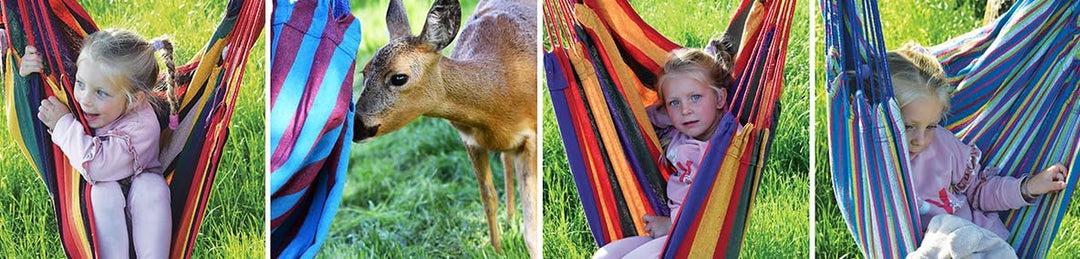 Zolta Hängematte grosser brasilianischer Hängestuhl Sessel Belastbarkeit bis 100 kg Relax + Kissen (