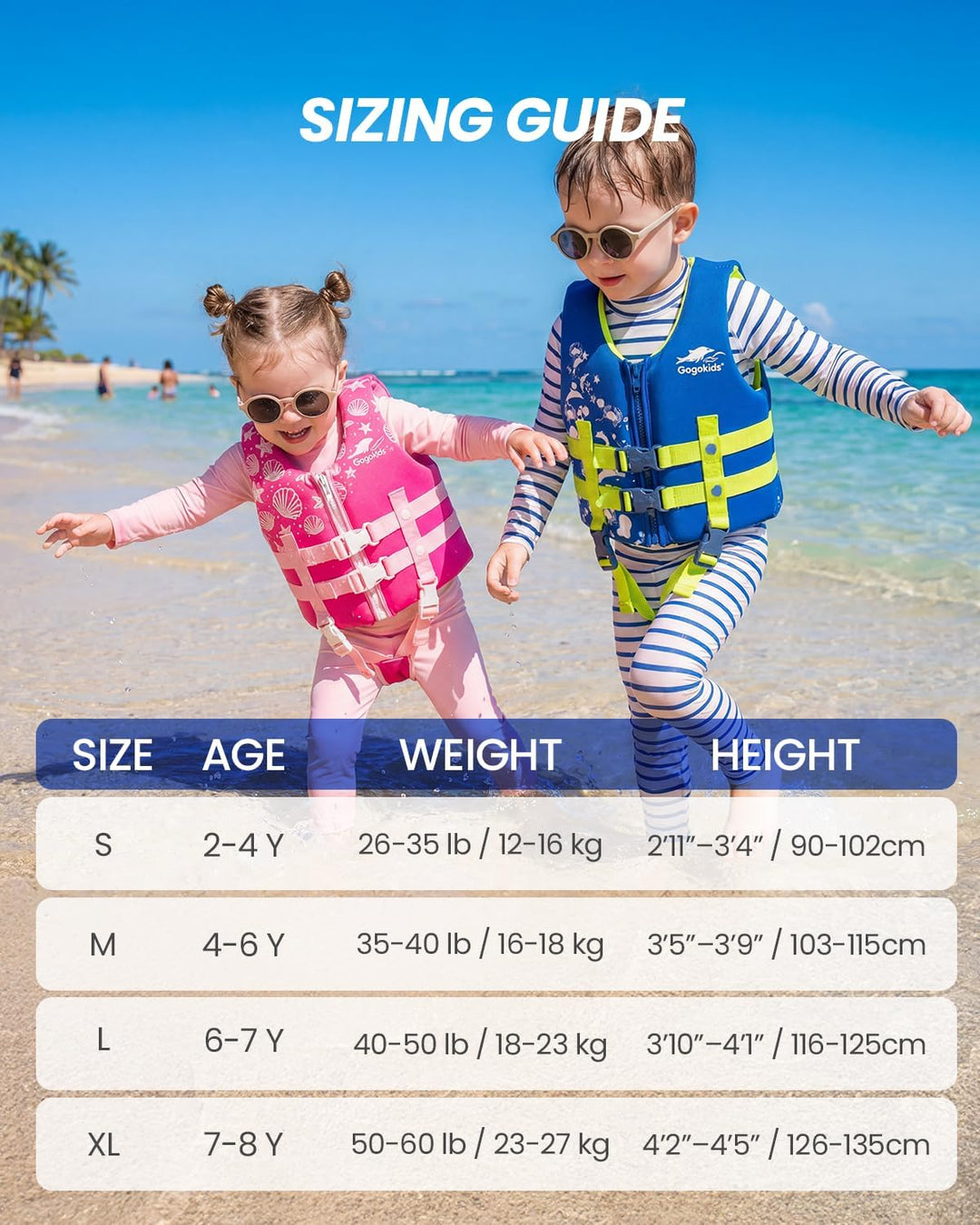Gogokids Jungen Mädchen Schwimm Weste Schwimmen Jacke - Kinder Schwimmende Badeanzug Bademode Schwim