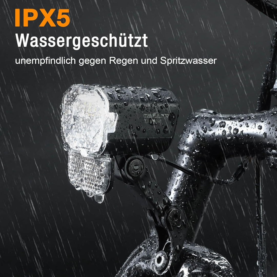 Tavaler E-Bike Licht Vorne 60 LUX | Ebike Lampe mit Reflektor und StVZO Zulassung | LED E-Bike Schei