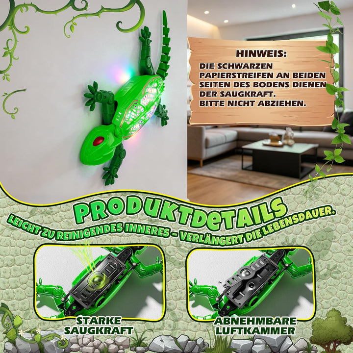 FORMIZON Gecko Wandflitzer mit 9 Beleuchtungsmodi, Ferngesteuerter Gecko an der Wand Spielzeug, Real
