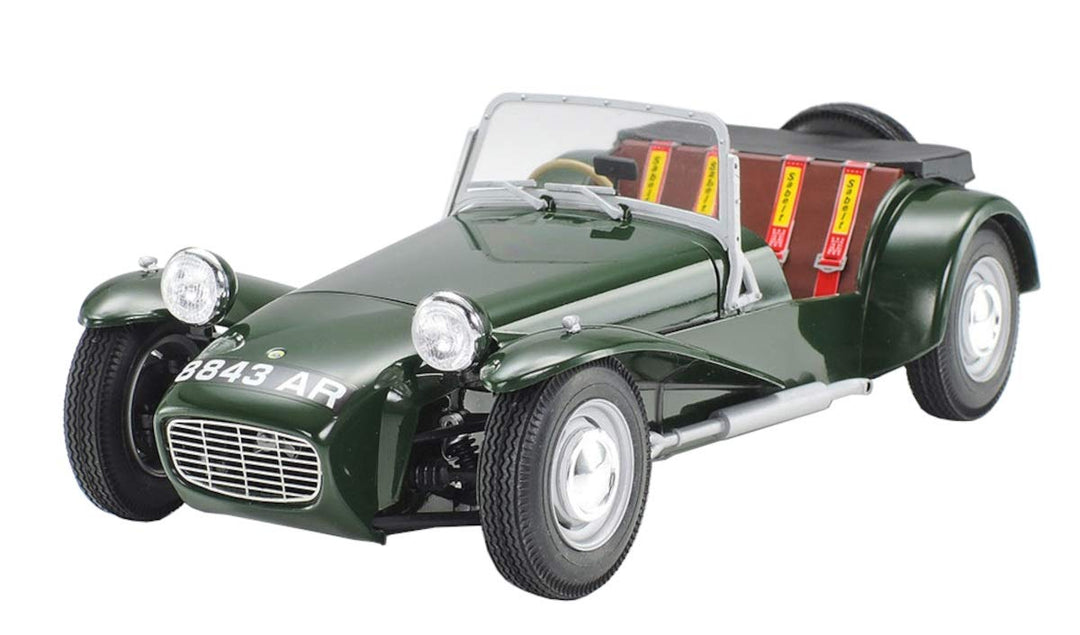 TAMIYA 24357-000 300024357 Alfa Romeo Fahrzeug 1:24 Lotus Super 7 Serie II, Modellbausatz, Plastikba