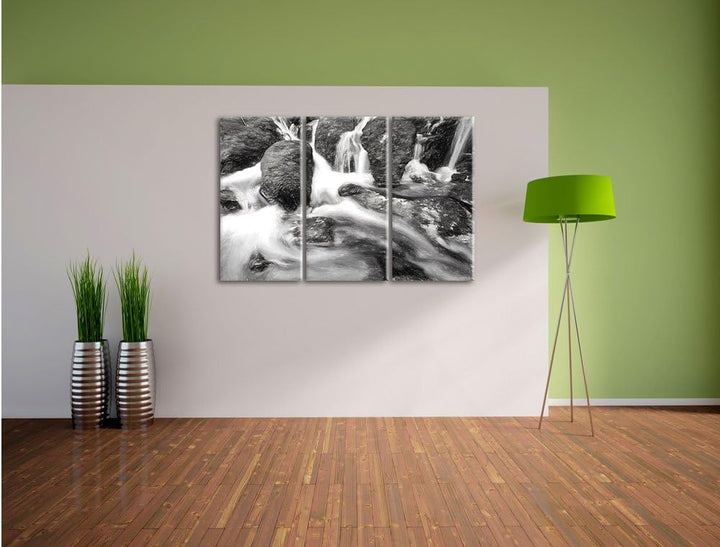 Pixxprint Gertelbach im Schwarzwald Kunst als Leinwandbild 3 teilig/Grösse: 3 Teilig (120x80) / Wand