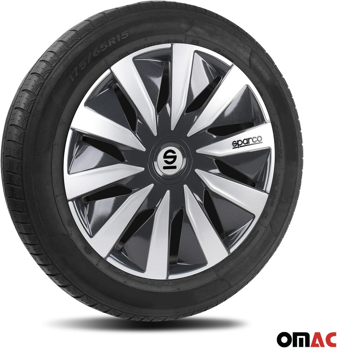 Satz Sparco Radzierblenden Lazio 16-Zoll Grau/Silber 16" Grau, 16" Grau