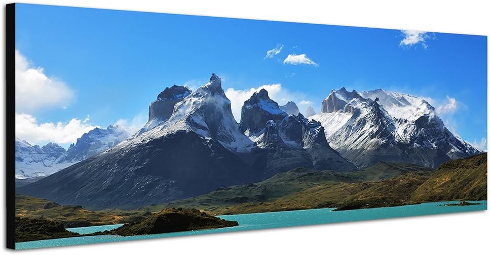 Paul Sinus Art Panoramabild auf Leinwand und Keilrahmen 150x50cm Chile Nationalpark Gebirge Schnee B