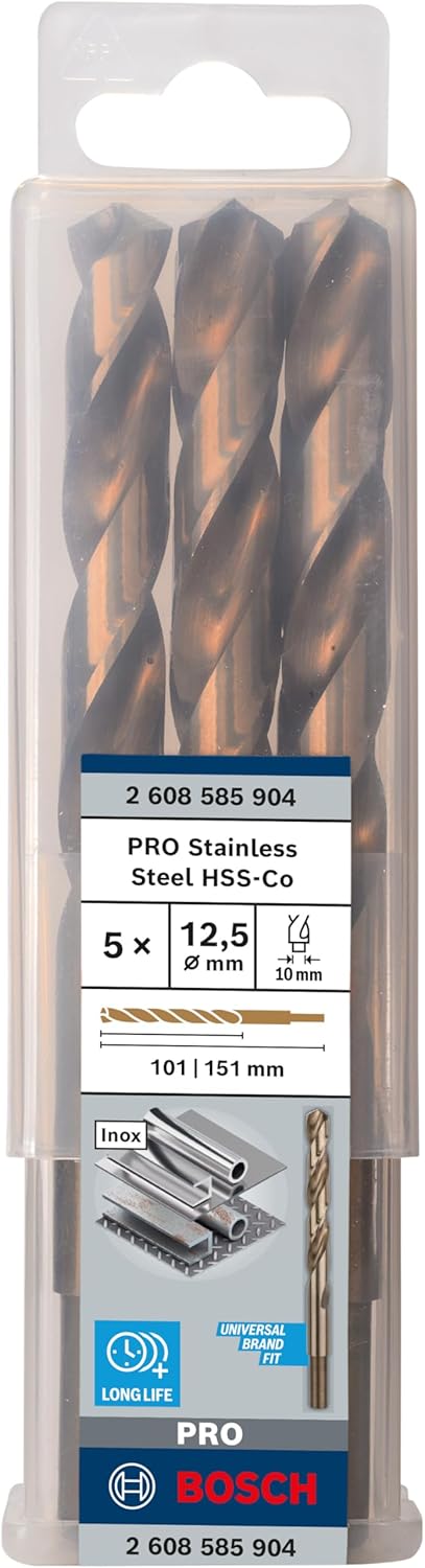 Bosch Professional Metallbohrer HSS-Cobalt (5 Stück, Ø 12,5 mm)
