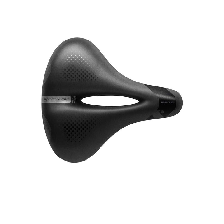 Sportourer Uni Zeta Gel Flow Hi-Viz Fahrradsattel, schwarz, One Size