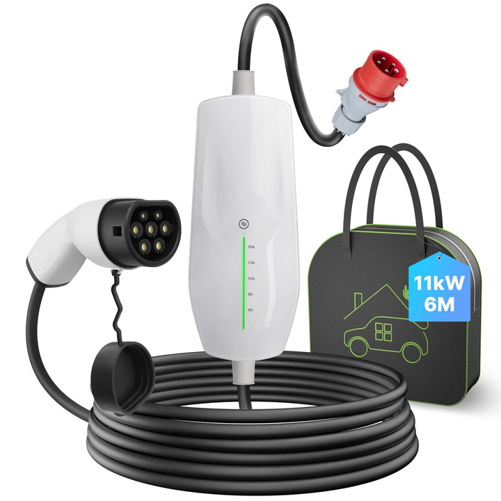 Teskee EV-Ladegerät Typ 2 Tragbare EV-Autos Heim-Ladestation Wallbox mit Tragetasche für alle Elektr