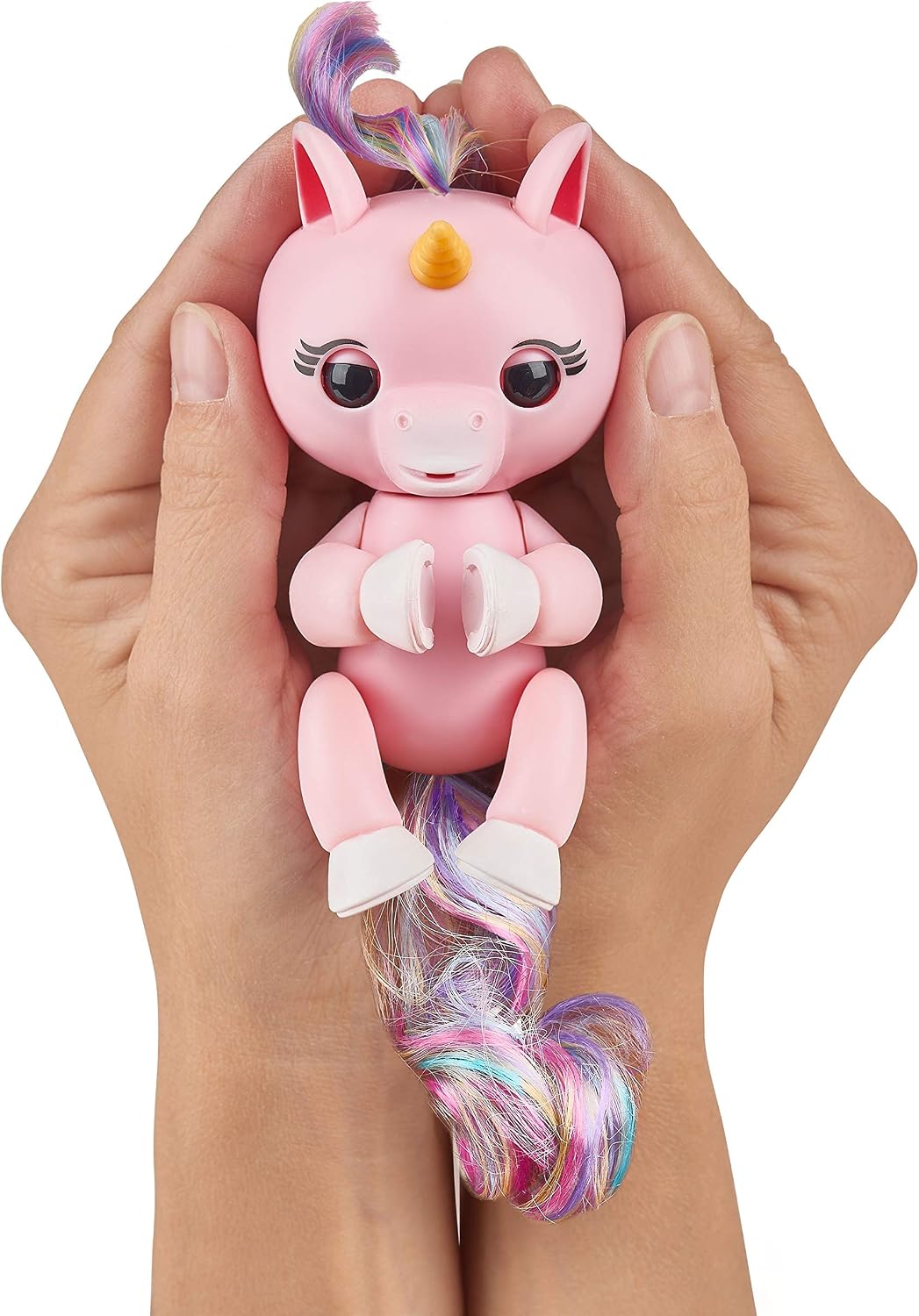 Fingerlings Einhorn rose mit Regenbogenmähne, interaktives Spielzeug, reagiert auf Geräusche, Bewegu