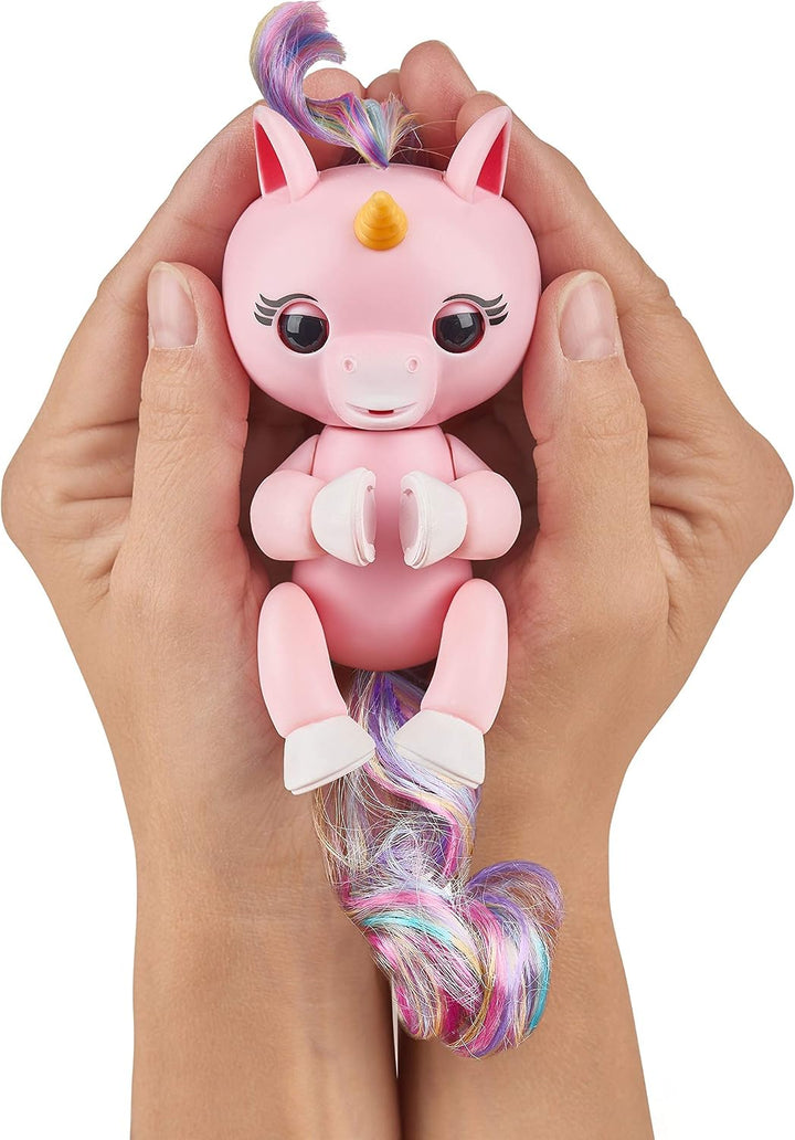 Fingerlings Einhorn rose mit Regenbogenmähne, interaktives Spielzeug, reagiert auf Geräusche, Bewegu