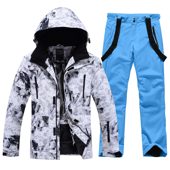 ALSOGO Herren Skianzug Ski Jacke und Hose Set Wasserdichter Schneeanzug Snowboard Jacke Hose Skiklei