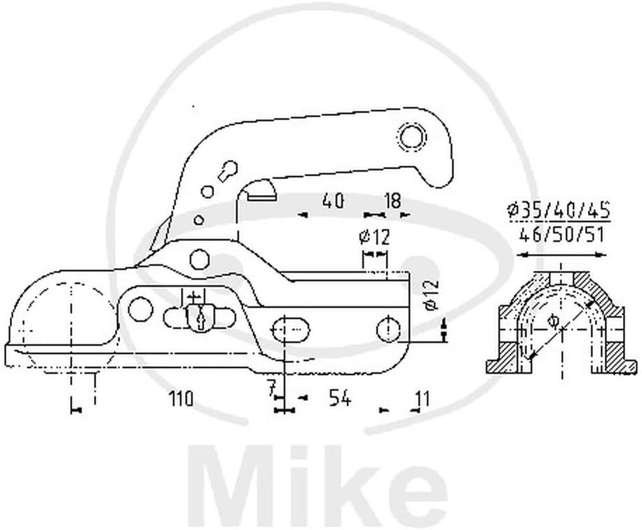 Winterhoff WW 30-K+Z Universal Zugkugelkupplung WW30-K+Z