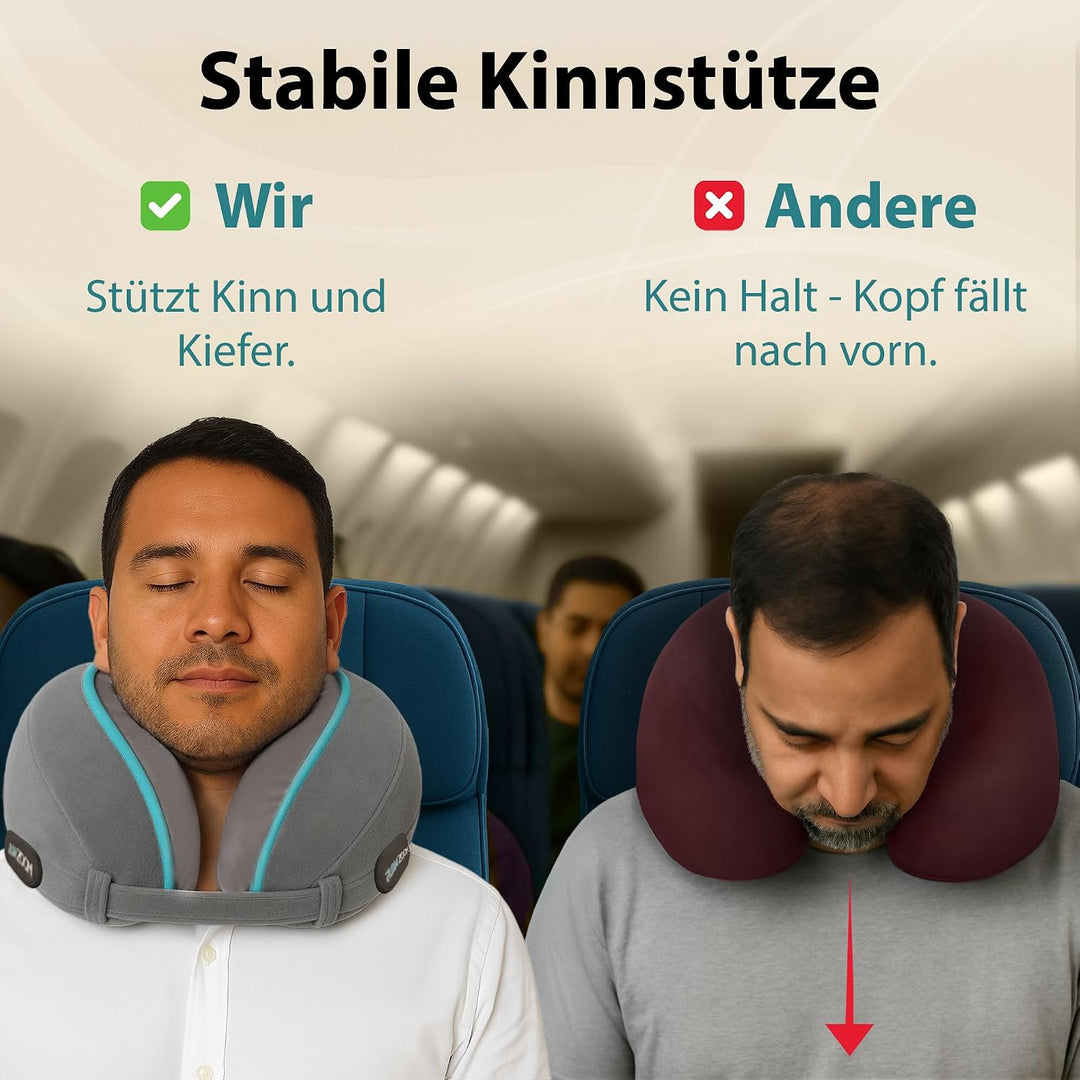 FLOWZOOM Dream Pro - Nackenkissen mit extra seitlicher Stütze und flexibel einstellbarem Klettversch