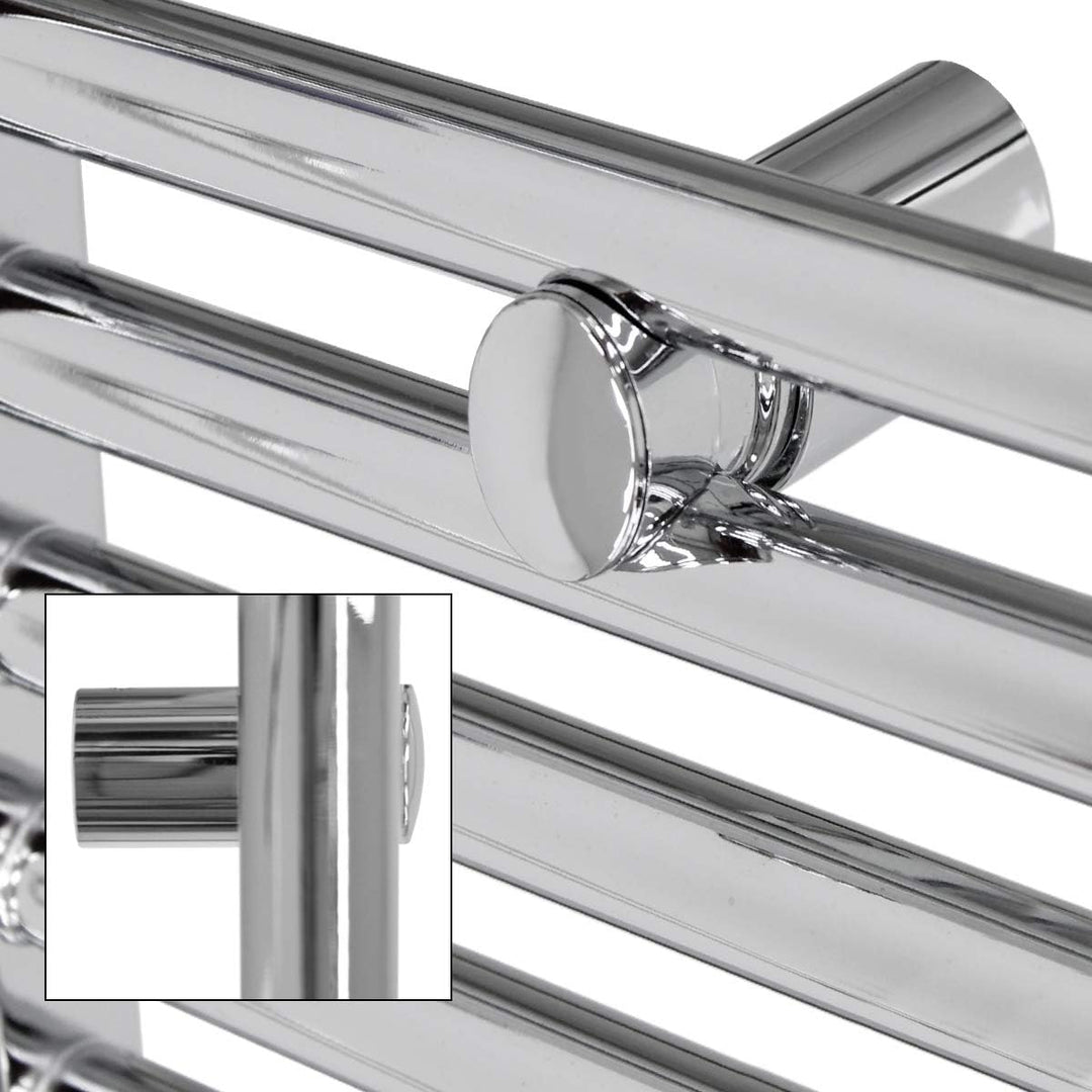 LuxeBath Badheizkörper Elektrisch 400x1200mm mit Heizstab 900W Grosse Leistung Chrom gebogen mit Sei