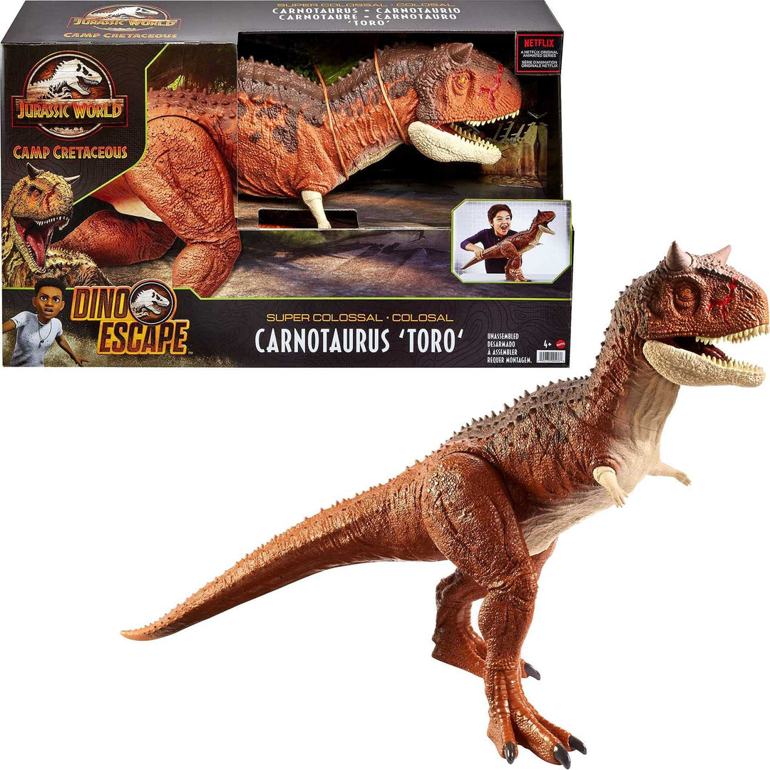 Jurassic World HBY86 - Riesendino Carnotaurus Toro-Dinosaurier-Actionfigur, Dinosaurier Spielzeug ab