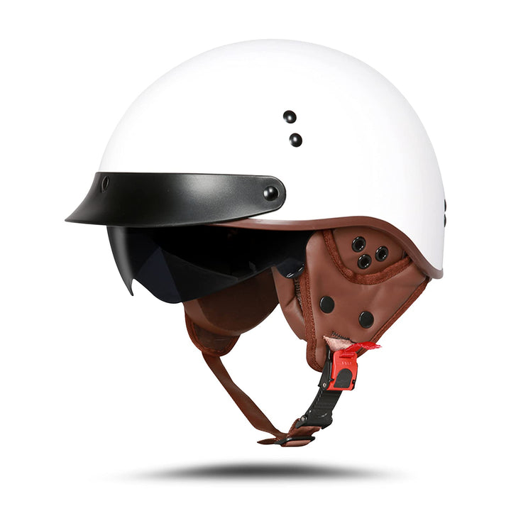BOSERMEM Motorradhelm Mit Schutzbrille DOT/ECE-Zugelassen, Jethelm Roller-Helm Scooter-Helm Moped Mo