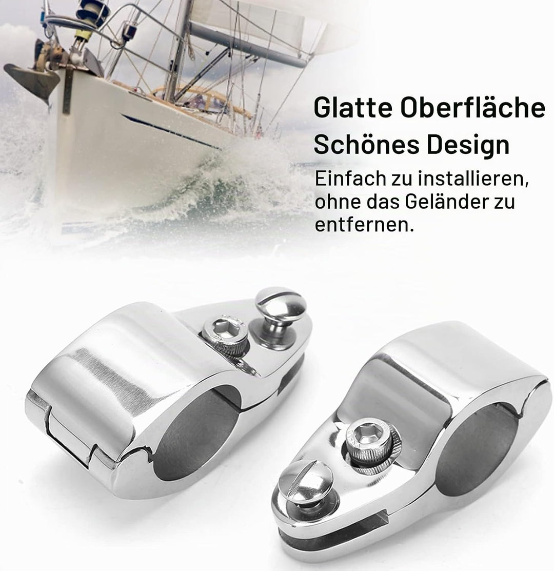 2er-Pack Bimini-Top für Boote, 2,5 cm Scharnierbacken-Schienenhalterung, Boots-Oberkiefer-Rutsche/To