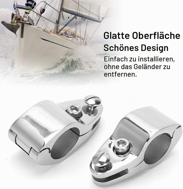 2er-Pack Bimini-Top für Boote, 2,5 cm Scharnierbacken-Schienenhalterung, Boots-Oberkiefer-Rutsche/To