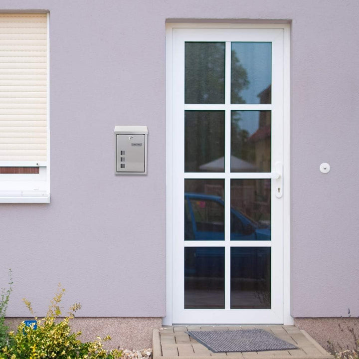Profirst Mail PM 760 Briefkasten Edelstahl Silber Zylinderschloss 2 Schlüssel Sichtfenster Namenssch