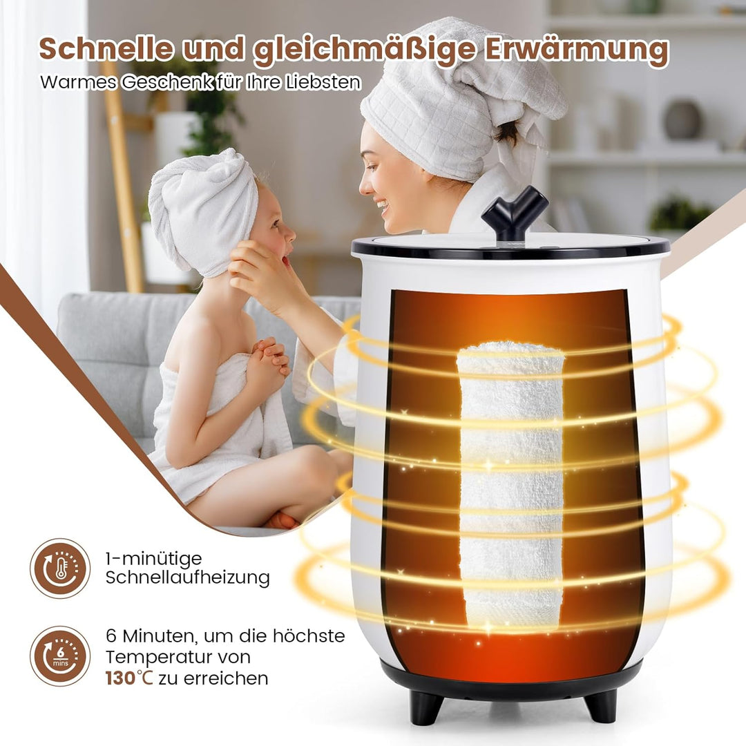 COSTWAY 23L Handtuchwärmer elektrisch, Handtuchtrockner mit 3 Heizstufen, 20/40/60/90-Minuten-Timer,