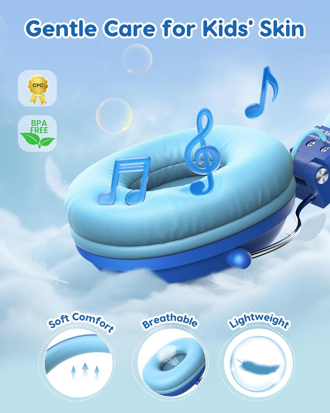awatrue Kinder Kopfhörer, 74/85dB Lautstärkegrenze Kopfhörer Kinder mit Kabel, Stereo Sound, HD-Ton,