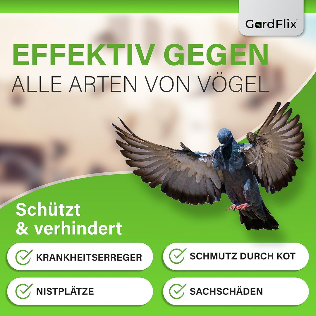 Gardflix® Taubenabwehr Spikes Taubenschreck 9m & 6m | Edelstahl Vogelschreck für Balkon und Fenster